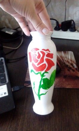 Обычная ваза стала уникальной)) Обычная ваза стала уникальной))