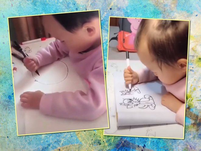 Невероятно: малышка рисует фломастером лучше многих взрослых